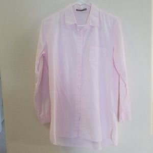 Pink/white button up-don't know size-more like S